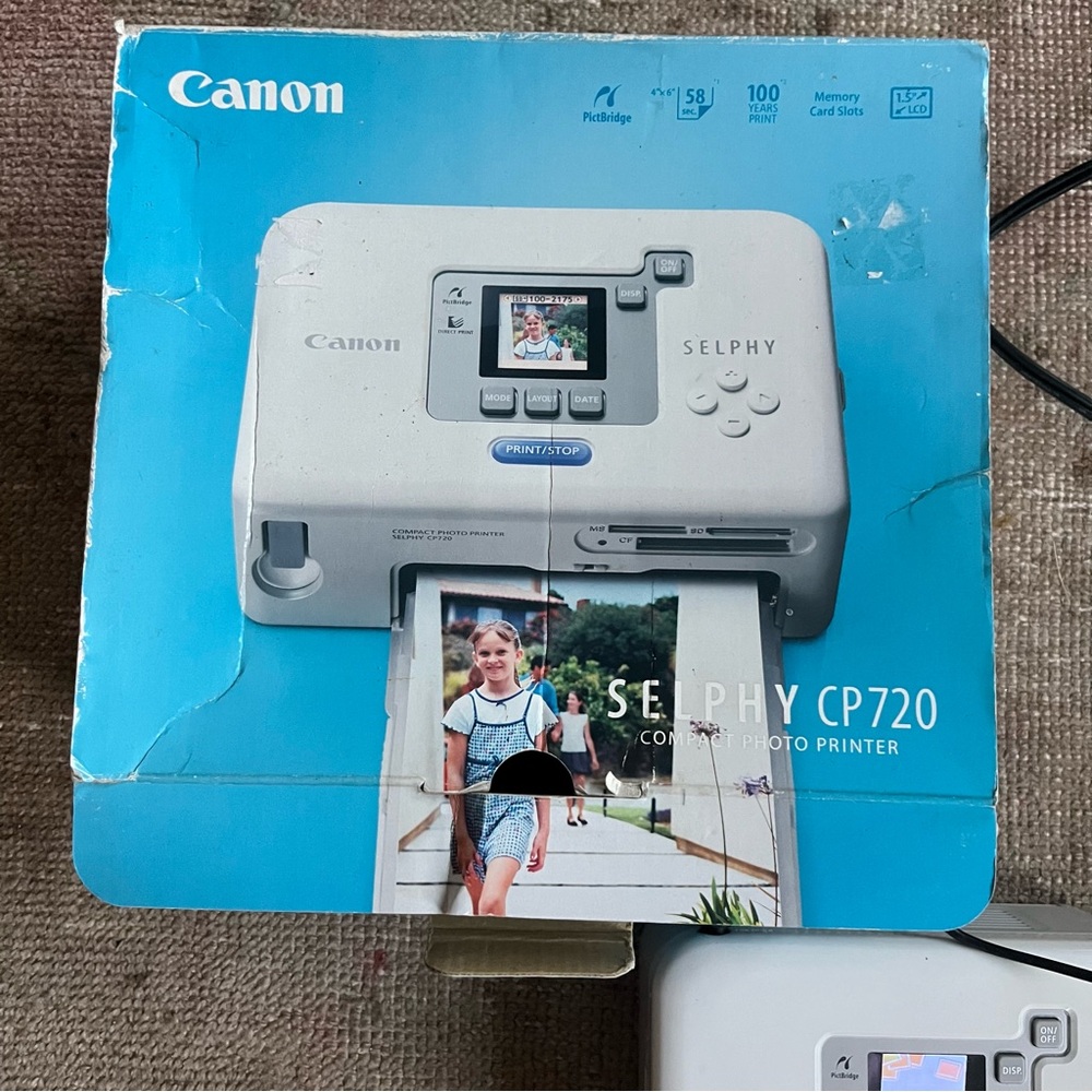 Canon Selphy DP720 Compact Photo Printer *Needs Ink Works With Box Gray - Picture 7 of 10
